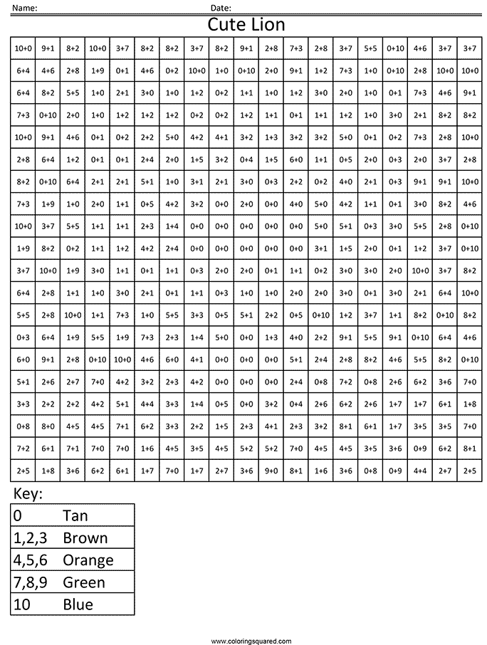 Math Square Coloring Pages